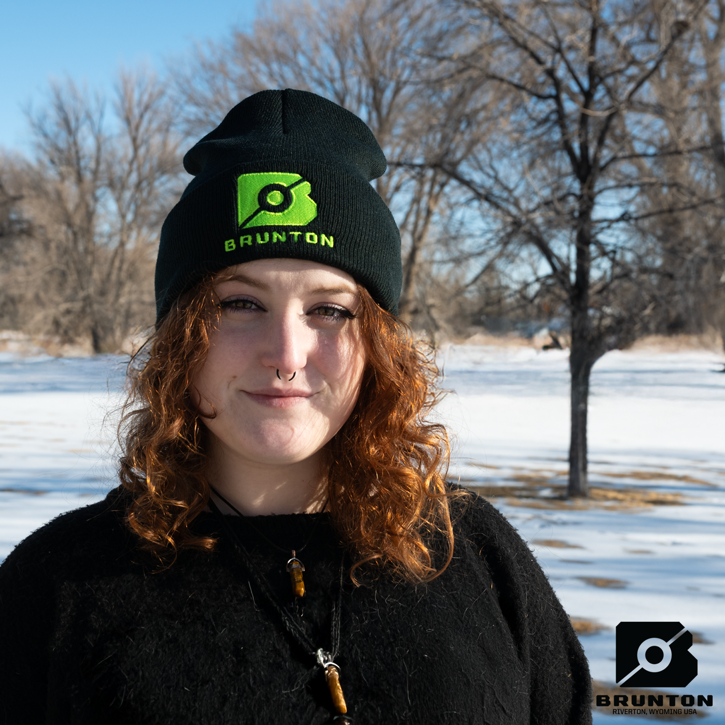 Black & Green Brunton Beanie