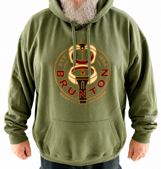 '1894 Transit' Midweight Pullover Hoodie - Olive Green