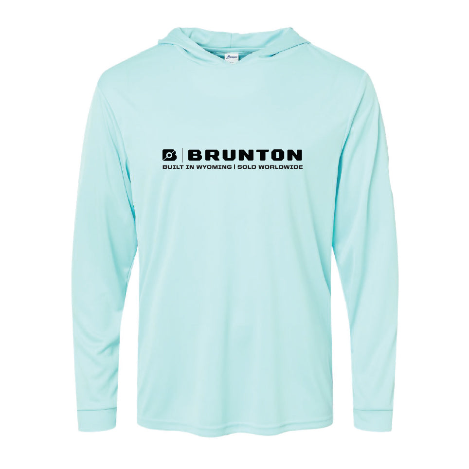 Long-Sleeve Hooded Sun Shirt - Light Aqua Blue