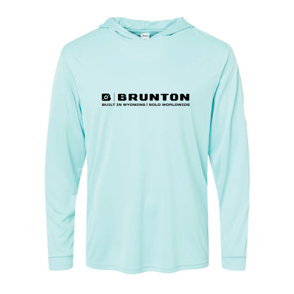 Long-Sleeve Hooded Sun Shirt - Light Aqua Blue