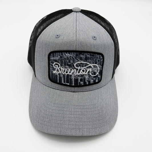 The 'Basalt' Cap - Silver & Black Trucker Hat with Patch
