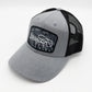 The 'Basalt' Cap - Silver & Black Trucker Hat with Patch