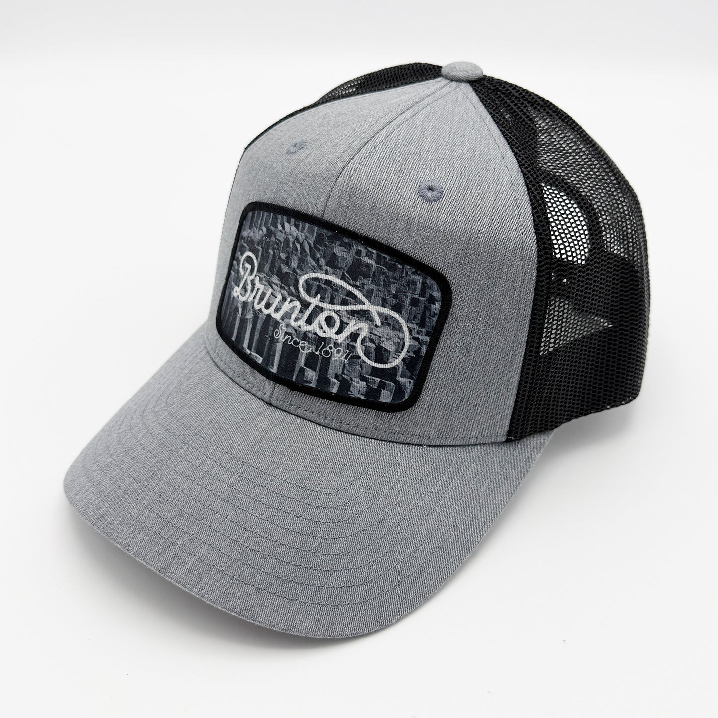The 'Basalt' Cap - Silver & Black Trucker Hat with Patch