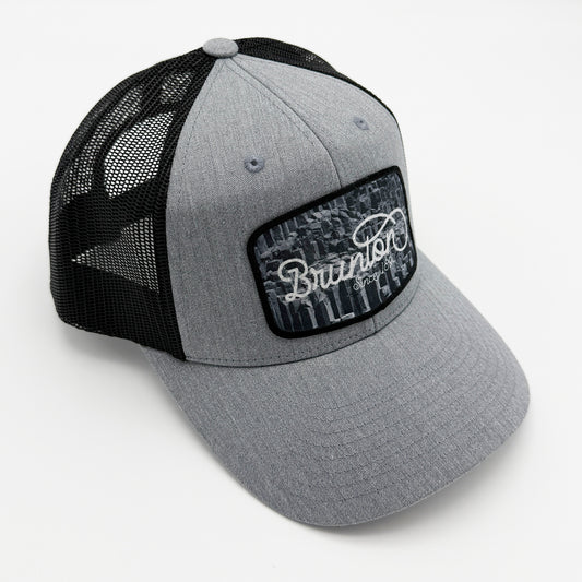 The 'Basalt' Cap - Silver & Black Trucker Hat with Patch