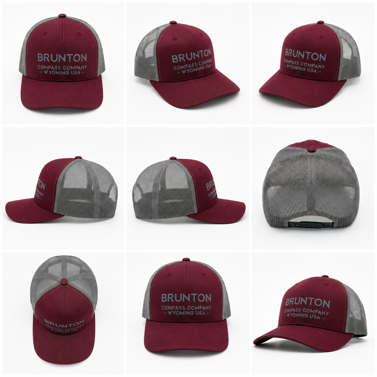 The 'Jasper' Cap - Maroon and Silver Printed Trucker Hat