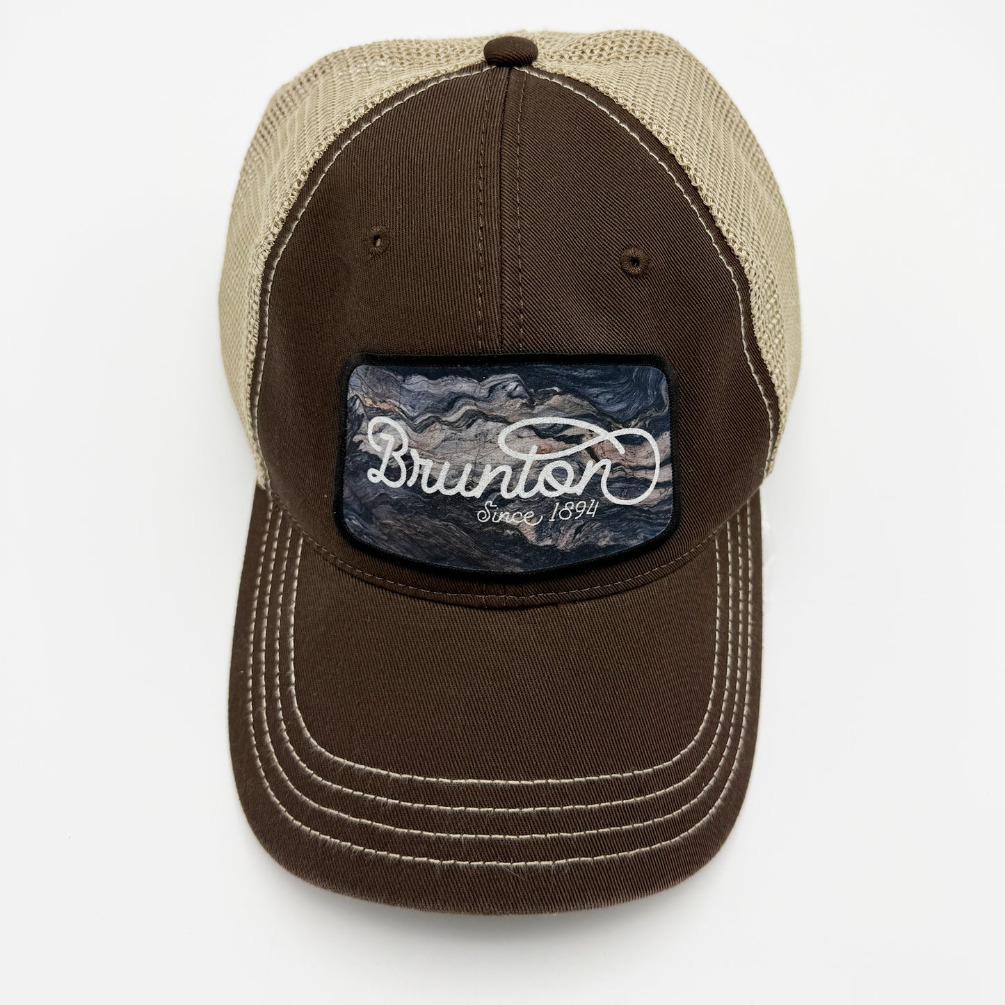 The 'Schist' Cap - Brown & Tan Meshback Hat with Patch