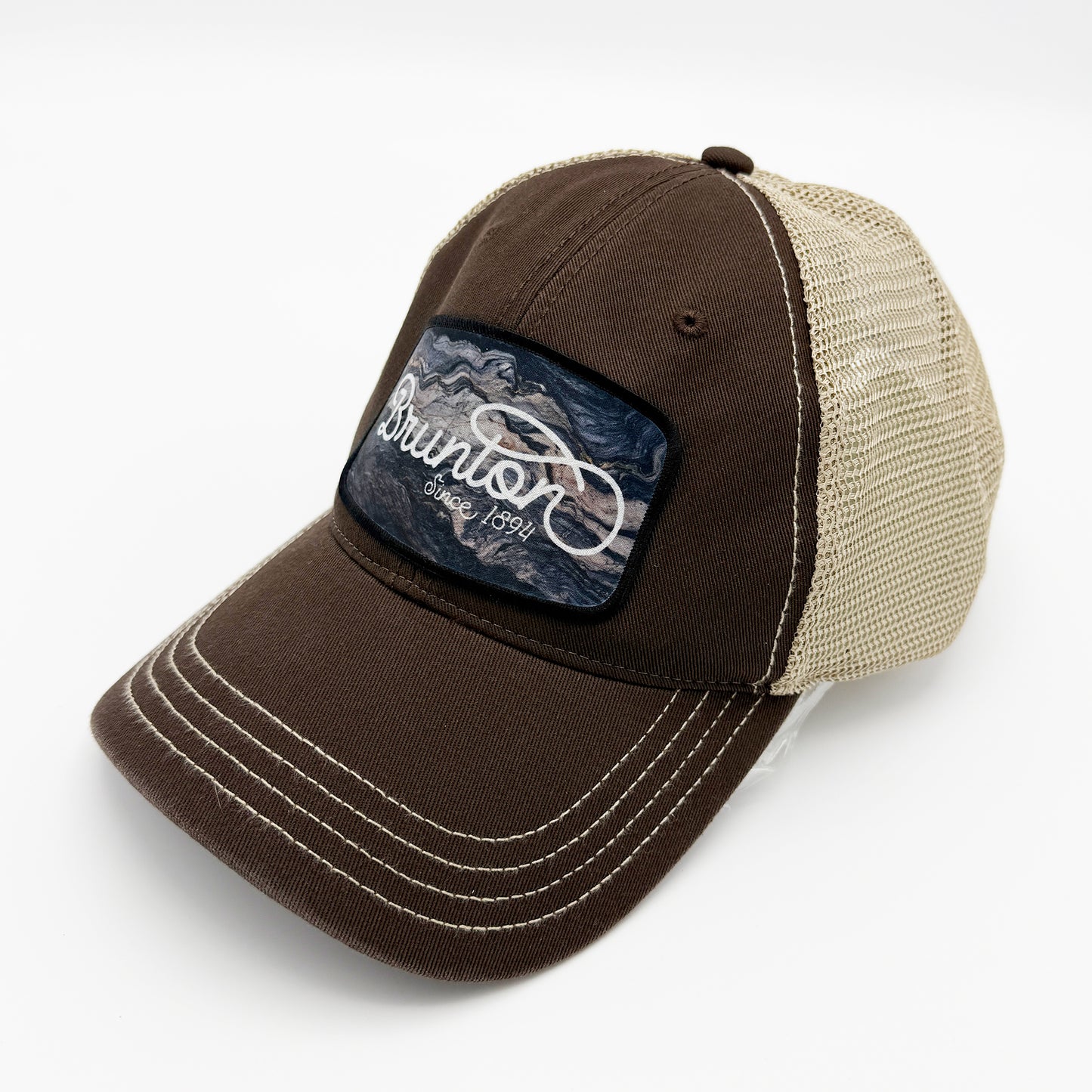 The 'Schist' Cap - Brown & Tan Meshback Hat with Patch