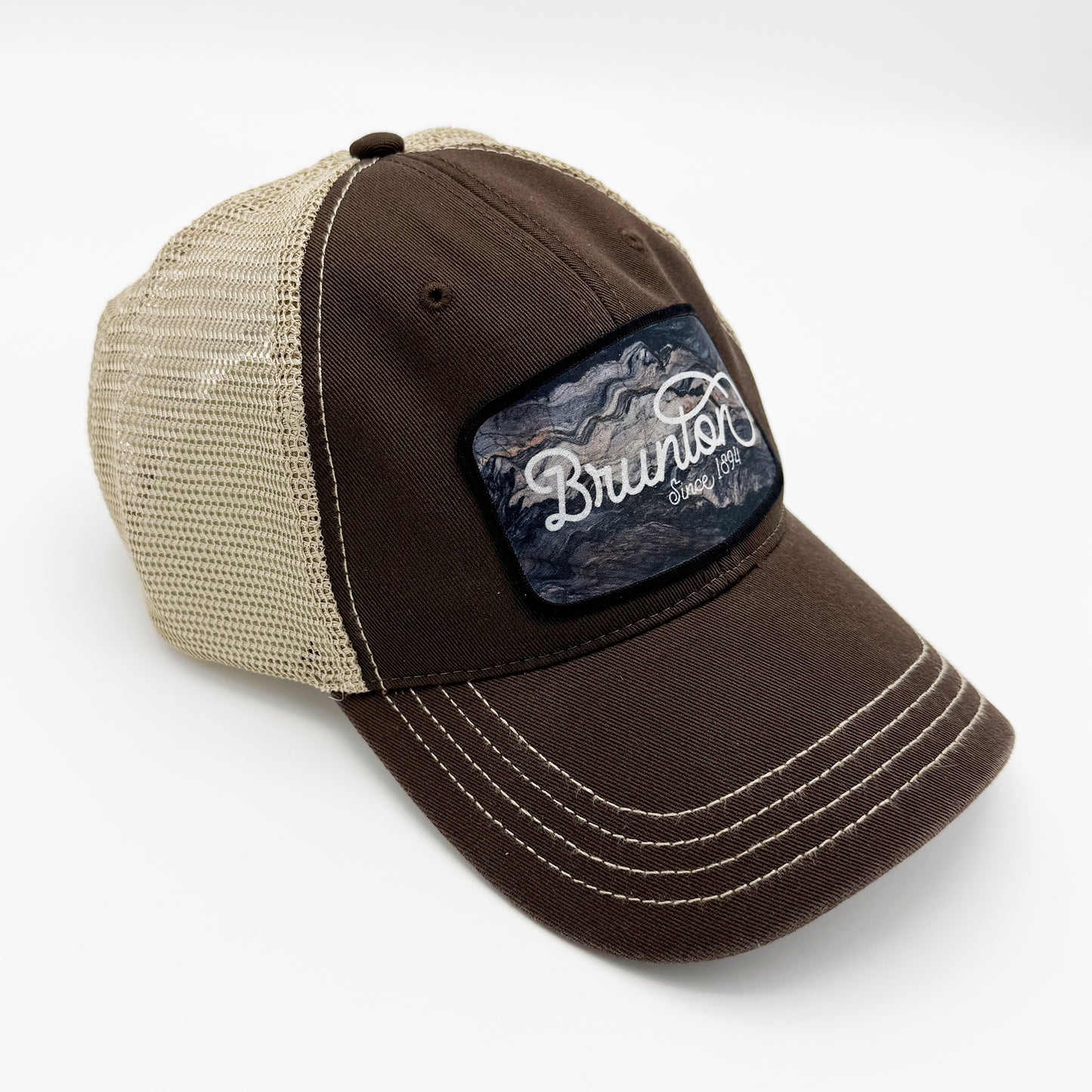 The 'Schist' Cap - Brown & Tan Meshback Hat with Patch