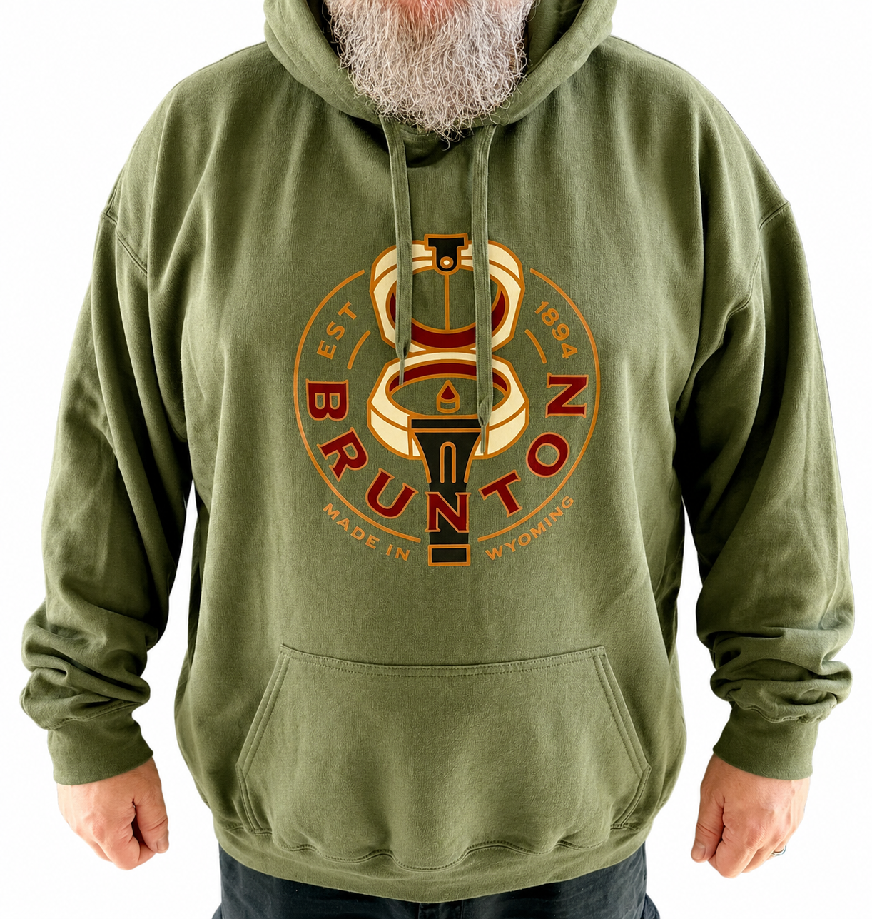 '1894 Transit' Midweight Pullover Hoodie - Olive Green