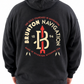 'Navigation Needle' Midweight Full-Zip Hoodie - Black